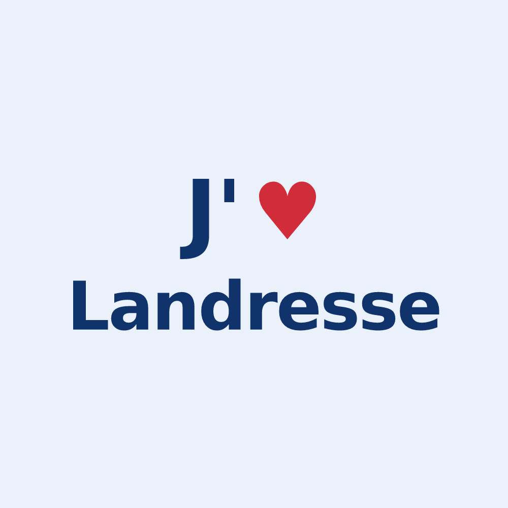 Sticker personnalisé Landresse — design J'aime Landresse