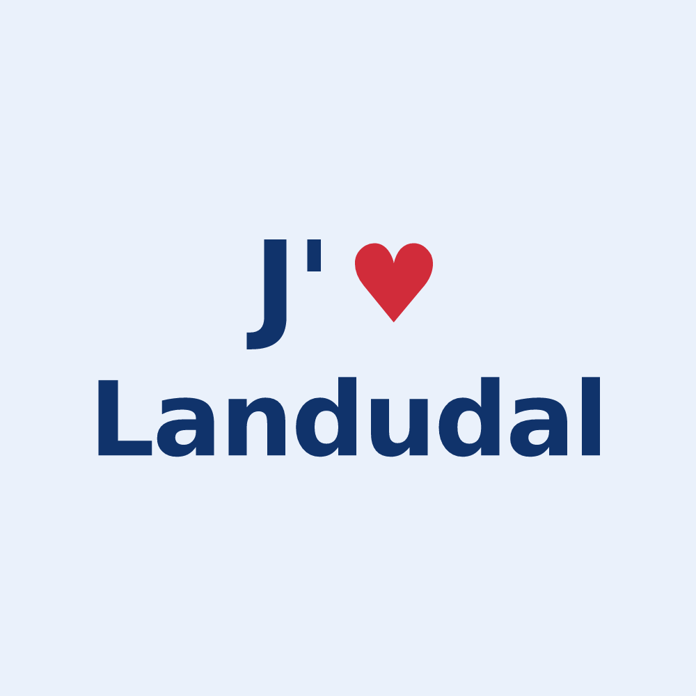 Sticker personnalisé Landudal — design J'aime Landudal