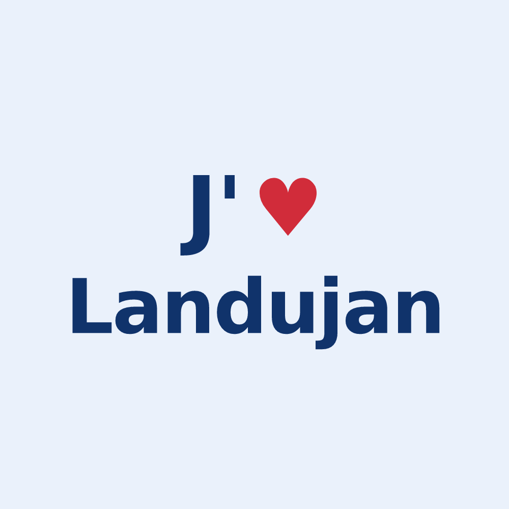 Sticker personnalisé Landujan — design « J'aime Landujan » imprimé sur le sticker