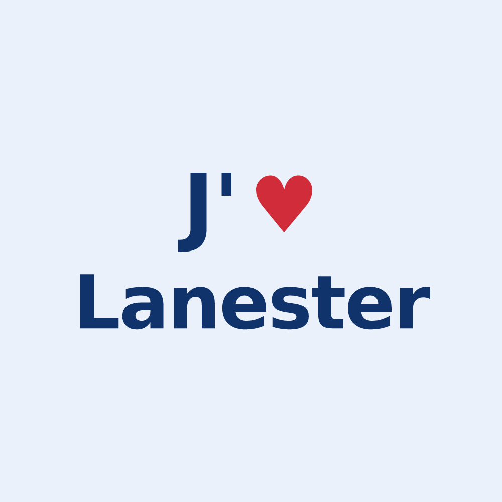 Sticker personnalisé Lanester — design « J'aime Lanester » imprimé sur le sticker