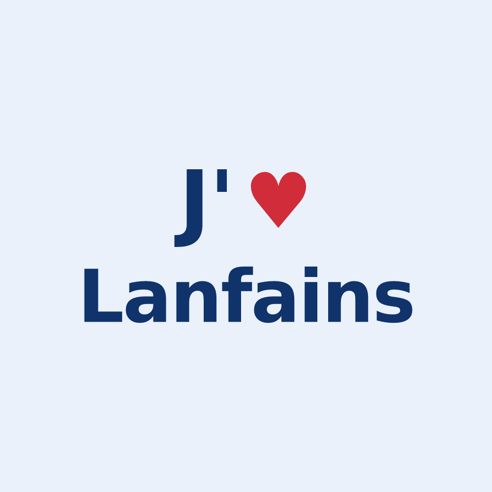 Sticker personnalisé Lanfains — design J'aime Lanfains