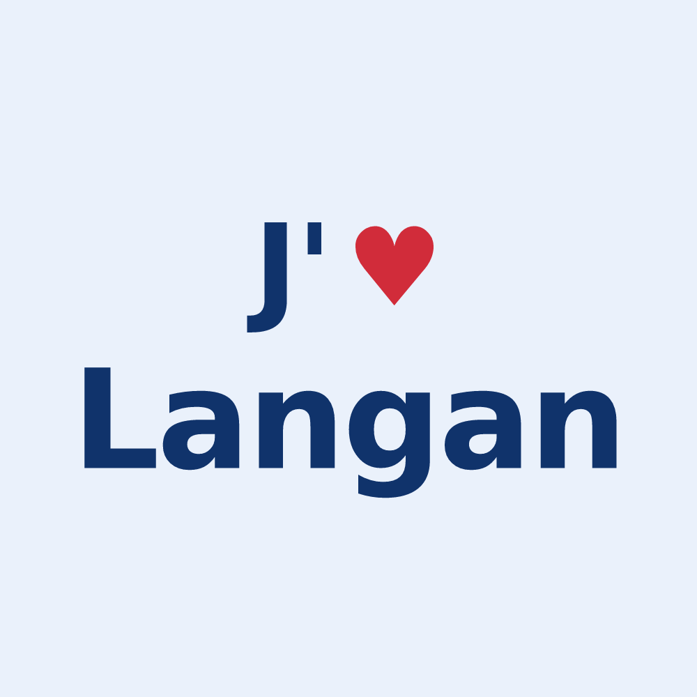Sticker personnalisé Langan — design J'aime Langan
