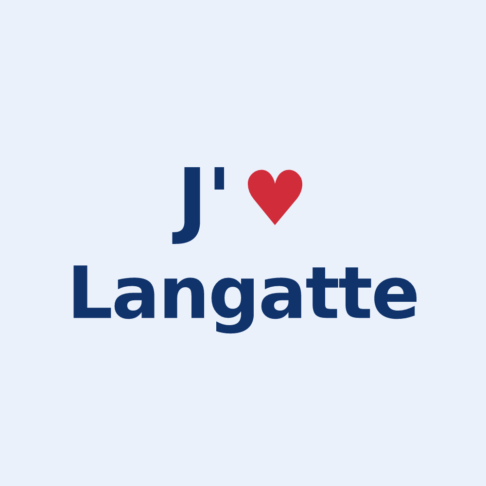 Sticker personnalisé Langatte — design J'aime Langatte