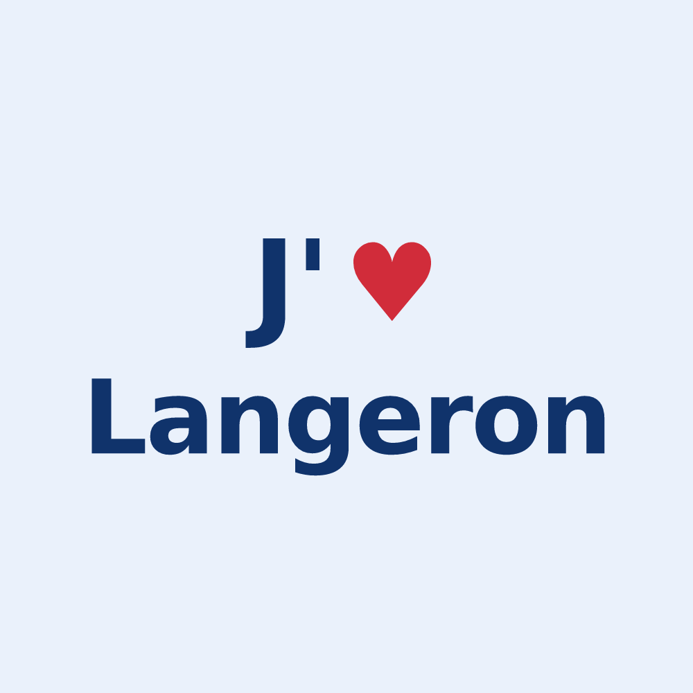Sticker personnalisé Langeron — design J'aime Langeron