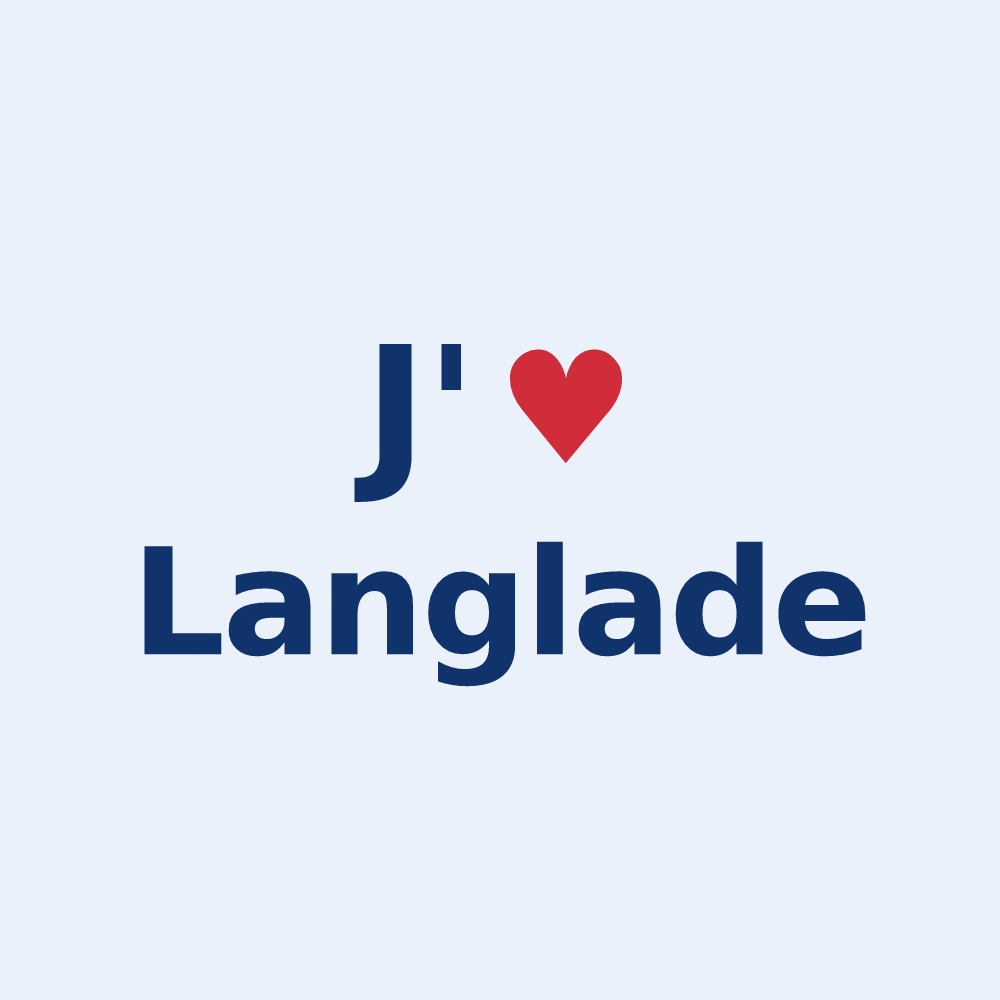 Sticker personnalisé Langlade — design J'aime Langlade