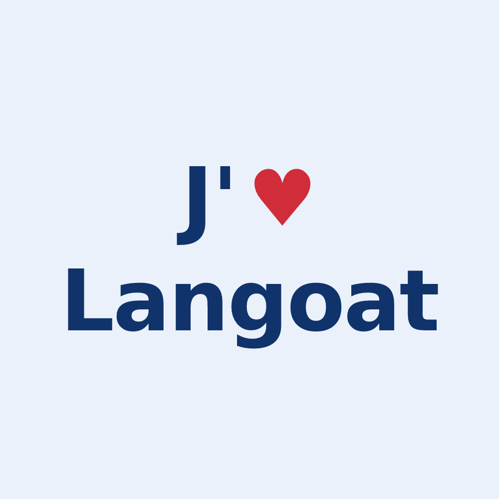 Sticker personnalisé Langoat — design J'aime Langoat