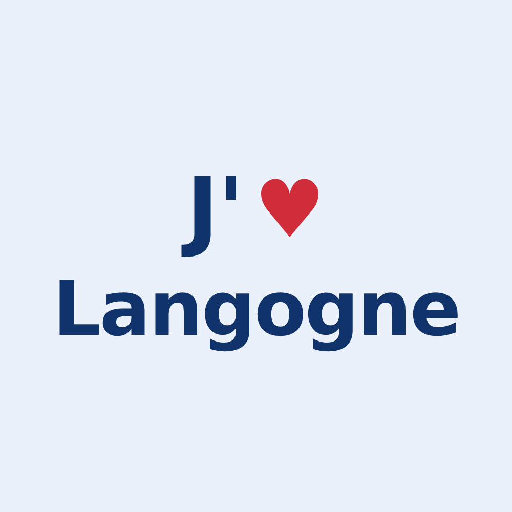 Sticker personnalisé Langogne — design J'aime Langogne