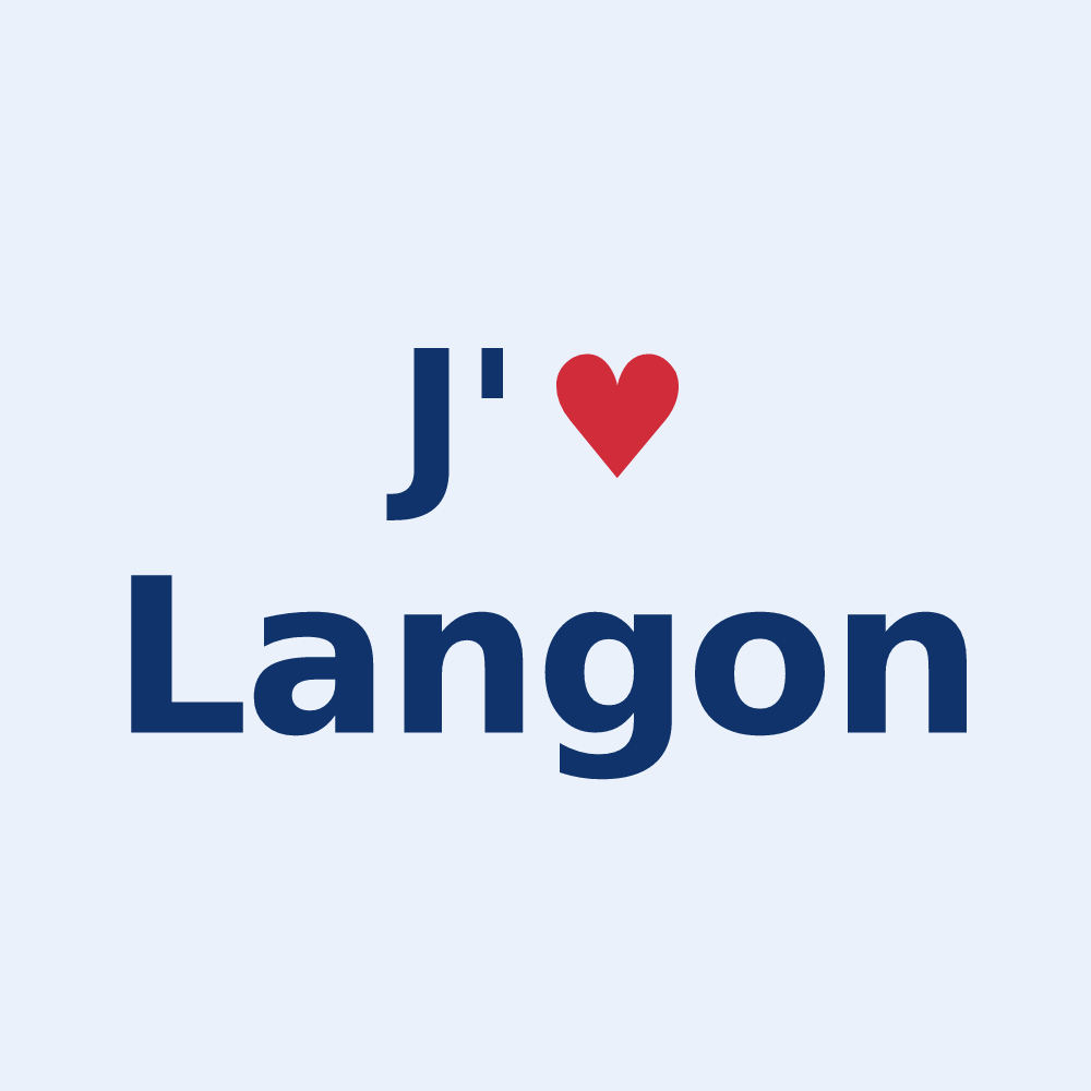 Sticker personnalisé Langon — design J'aime Langon