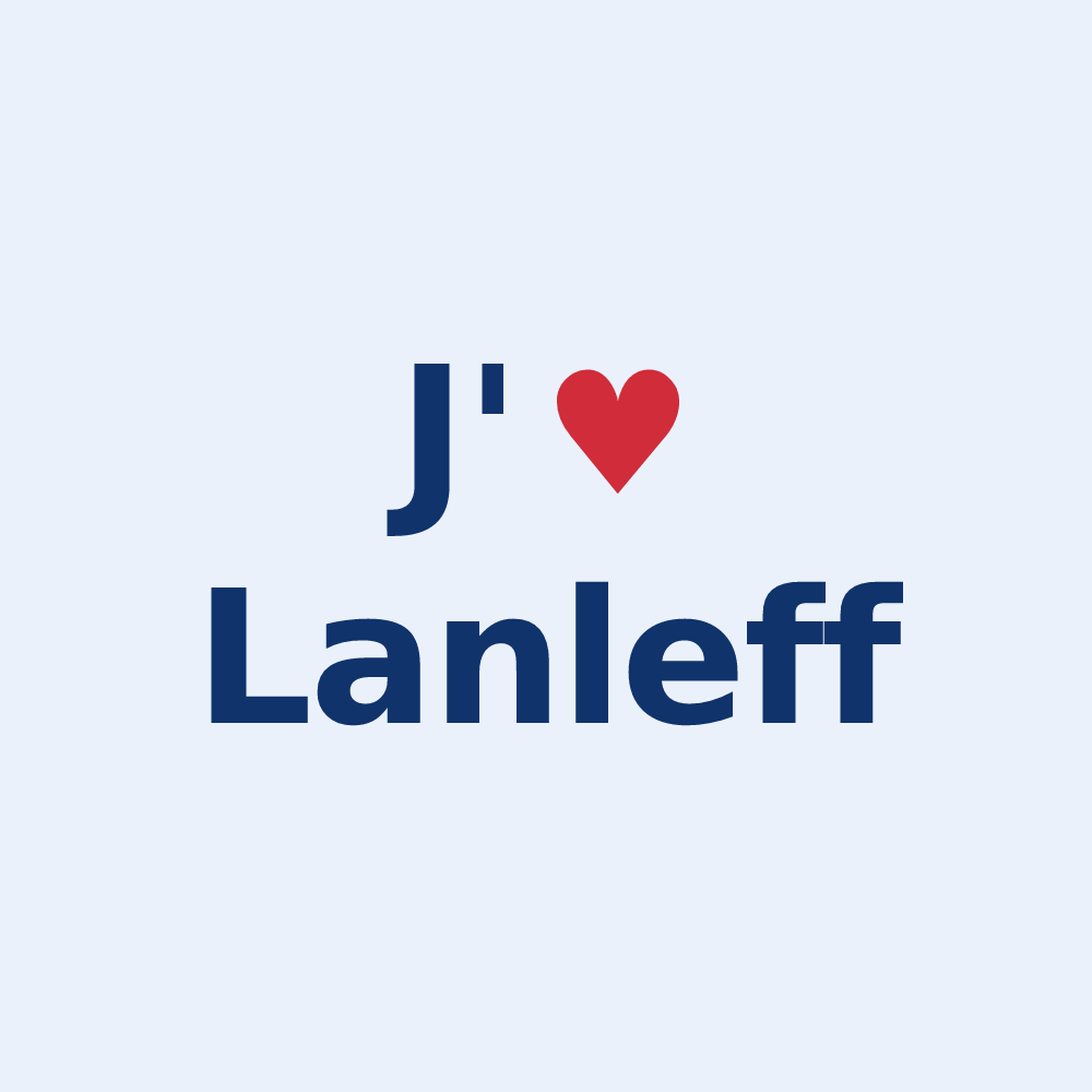 Sticker personnalisé Lanleff — design J'aime Lanleff