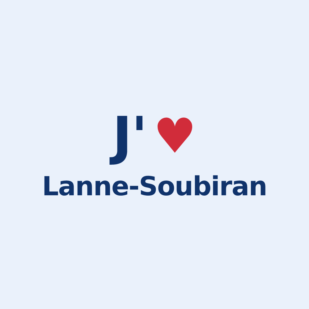 Sticker personnalisé Lanne-Soubiran — design « J'aime Lanne-Soubiran » imprimé sur le sticker