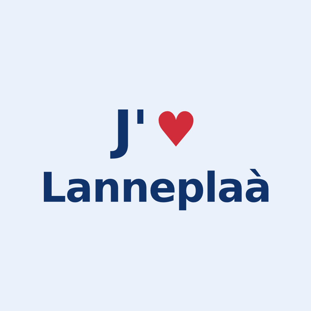 Sticker personnalisé Lanneplaà — design J'aime Lanneplaà