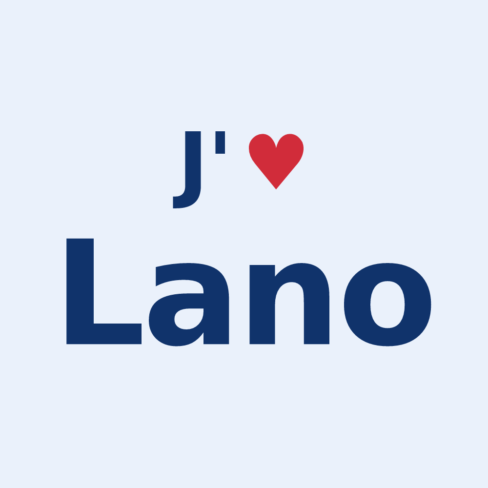 Sticker personnalisé Lano — design « J'aime Lano » imprimé sur le sticker