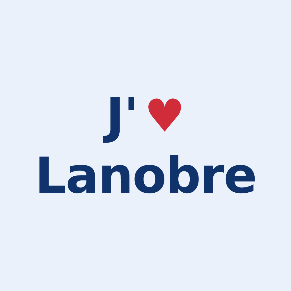 Sticker personnalisé Lanobre — design J'aime Lanobre