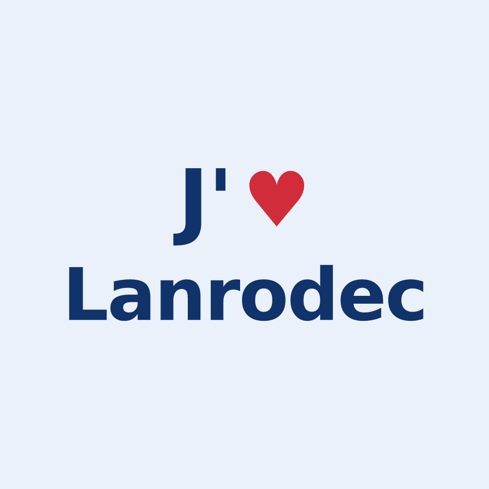 Sticker personnalisé Lanrodec — design « J'aime Lanrodec » imprimé sur le sticker