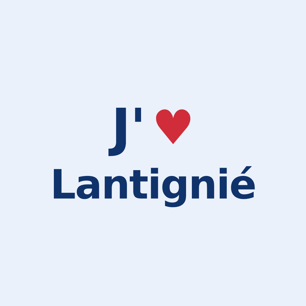 Sticker personnalisé Lantignié — design J'aime Lantignié
