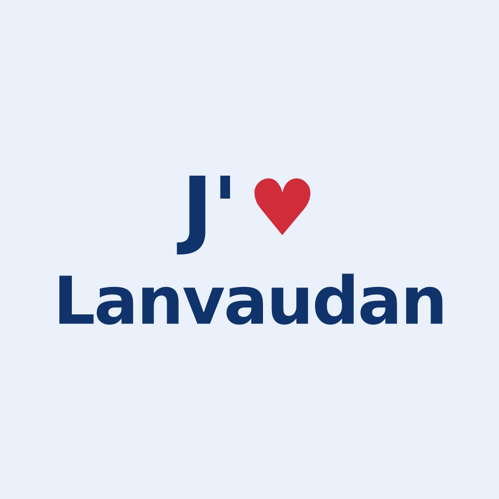 Sticker personnalisé Lanvaudan — design J'aime Lanvaudan