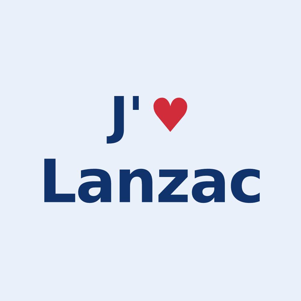 Sticker personnalisé Lanzac — design J'aime Lanzac