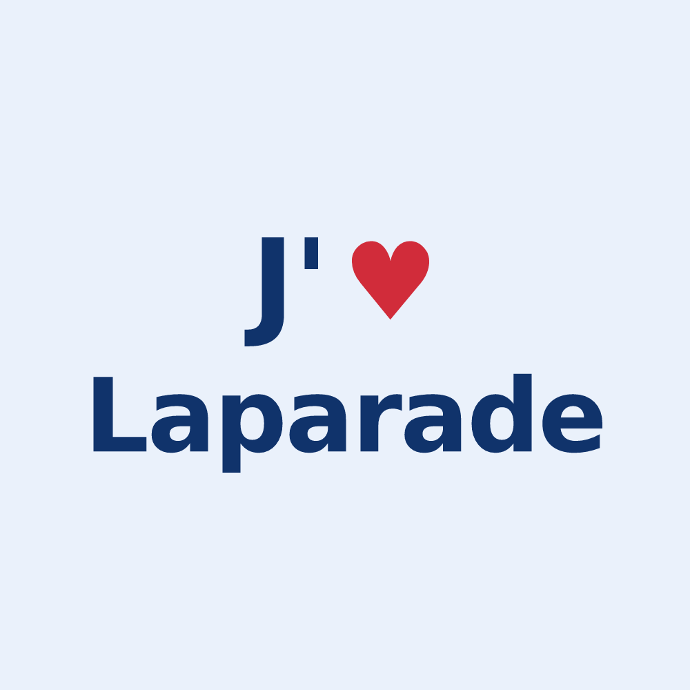 Sticker personnalisé Laparade — design J'aime Laparade