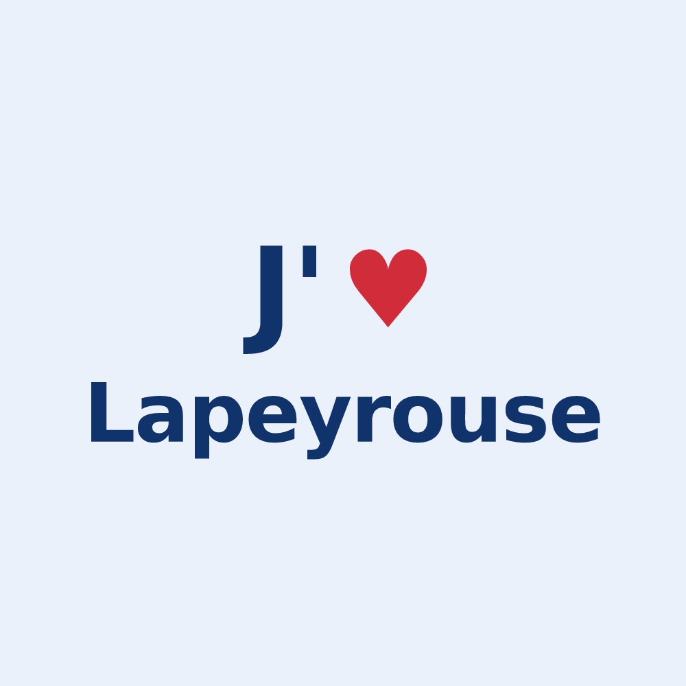 Sticker personnalisé Lapeyrouse — design « J'aime Lapeyrouse » imprimé sur le sticker