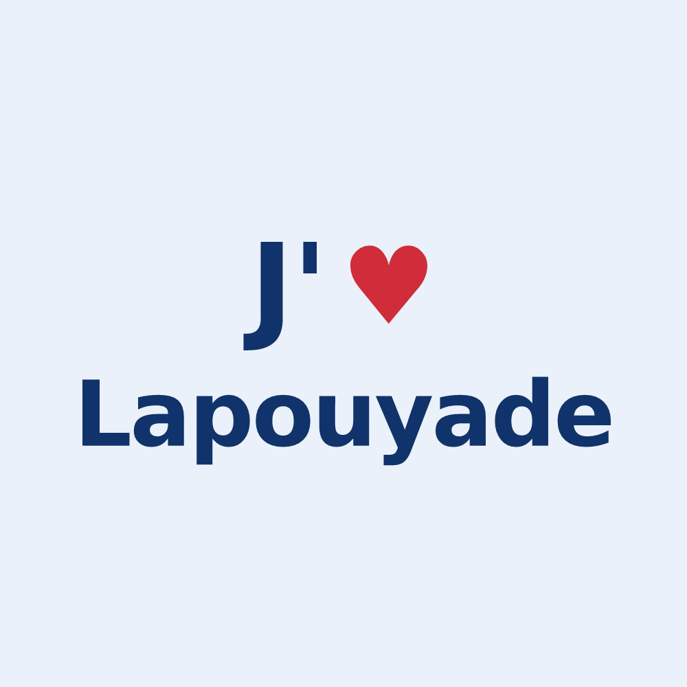 Sticker personnalisé Lapouyade — design J'aime Lapouyade