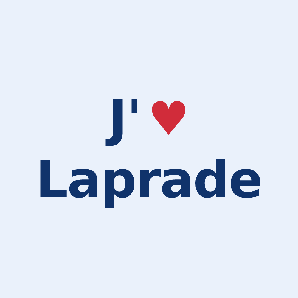 Sticker personnalisé Laprade — design J'aime Laprade