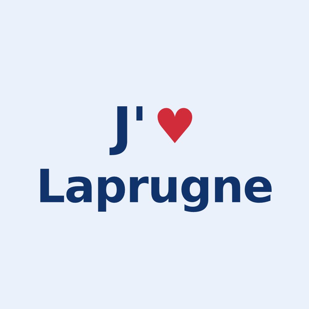 Sticker personnalisé Laprugne — design J'aime Laprugne