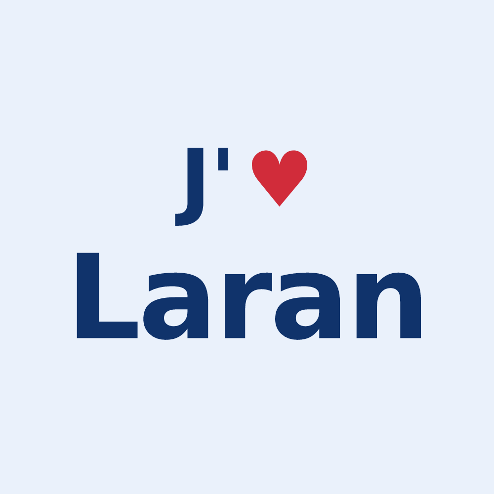 Sticker personnalisé Laran — design J'aime Laran