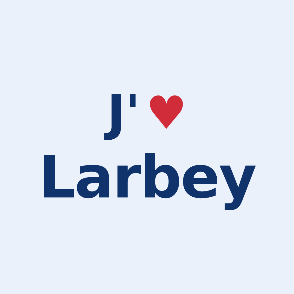 Sticker personnalisé Larbey — design J'aime Larbey