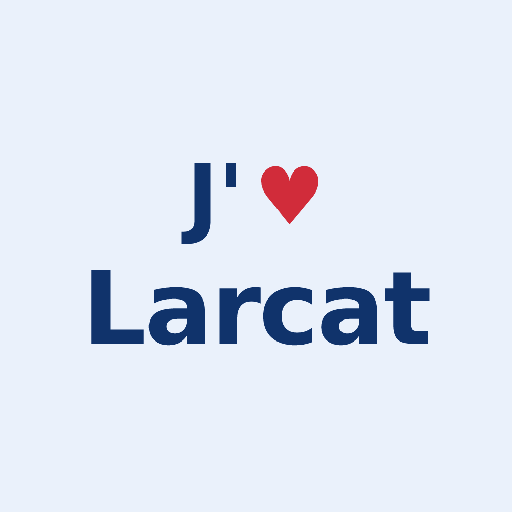 Sticker personnalisé Larcat — design J'aime Larcat