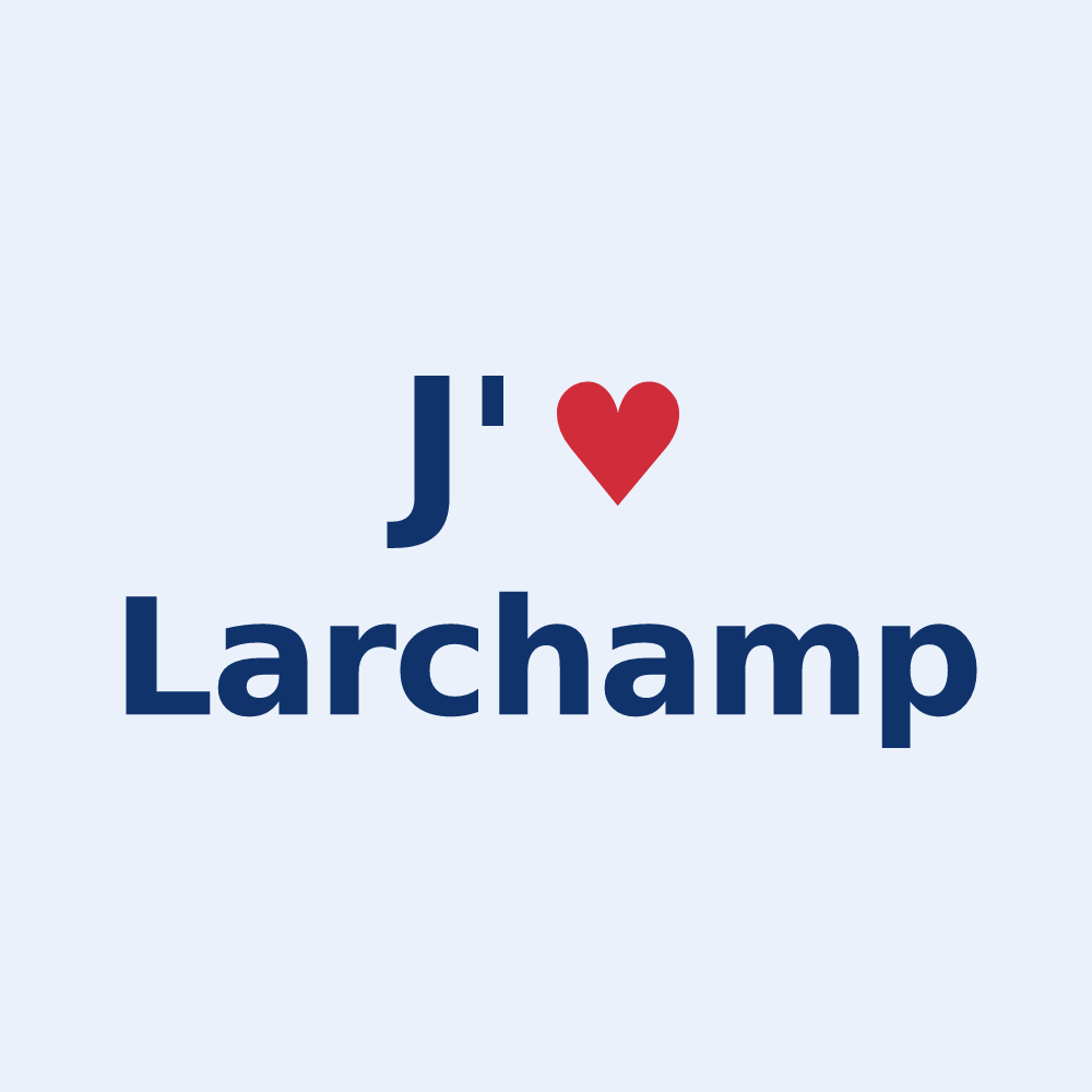 Sticker personnalisé Larchamp — design J'aime Larchamp