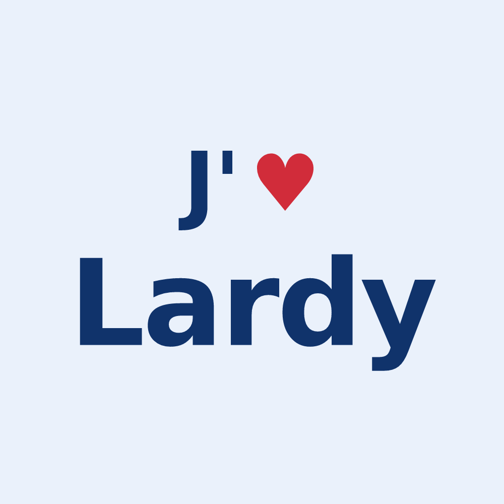 Sticker personnalisé Lardy — design J'aime Lardy