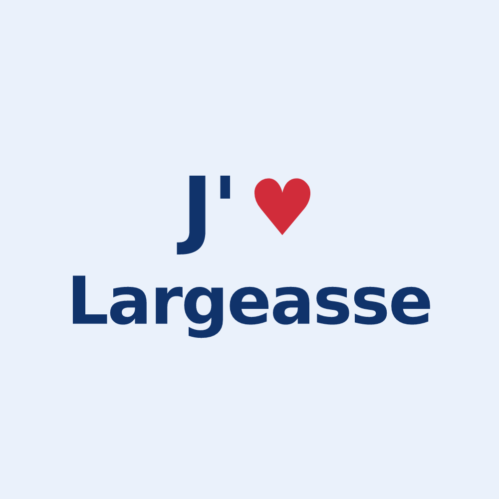 Sticker personnalisé Largeasse — design J'aime Largeasse