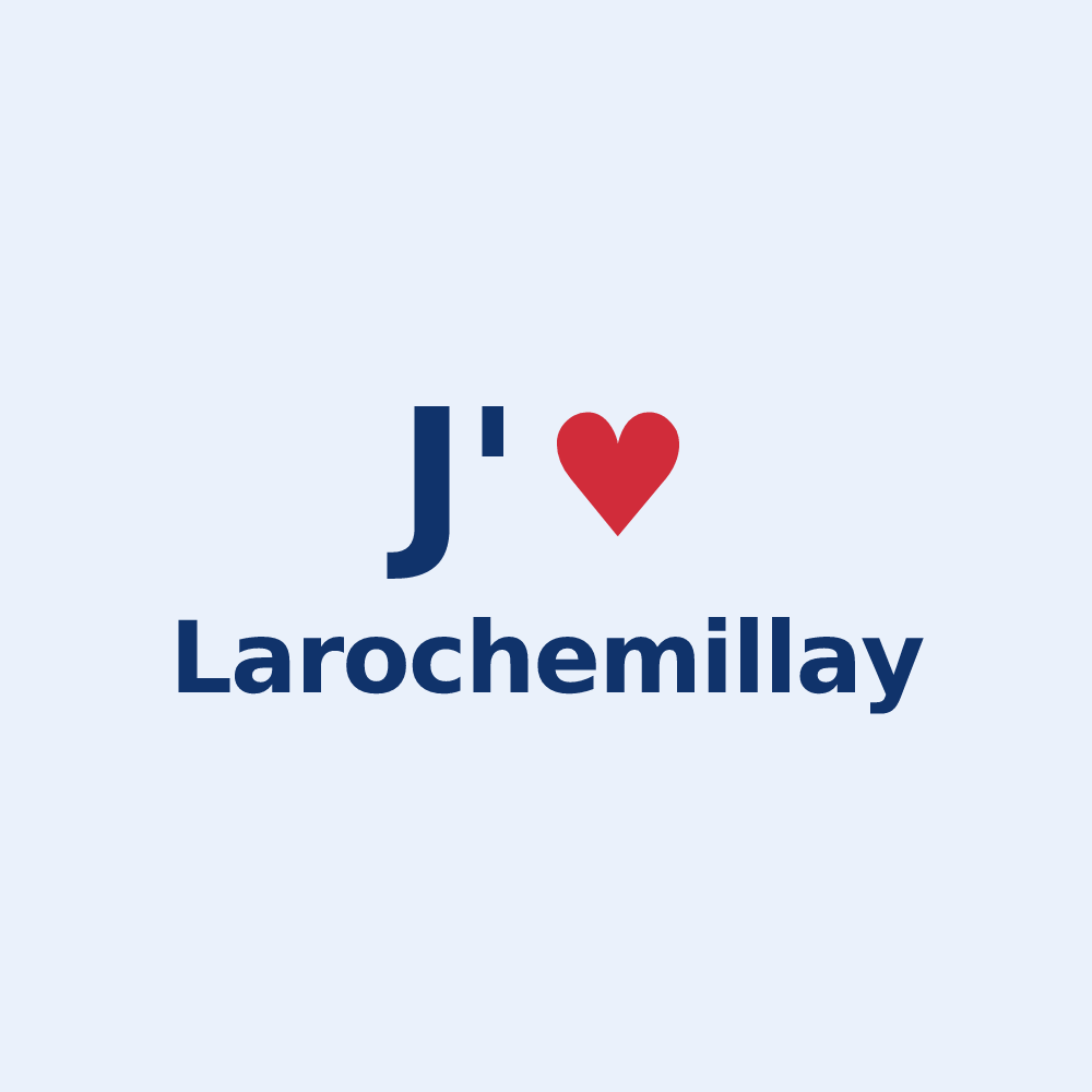 Sticker personnalisé Larochemillay — design J'aime Larochemillay