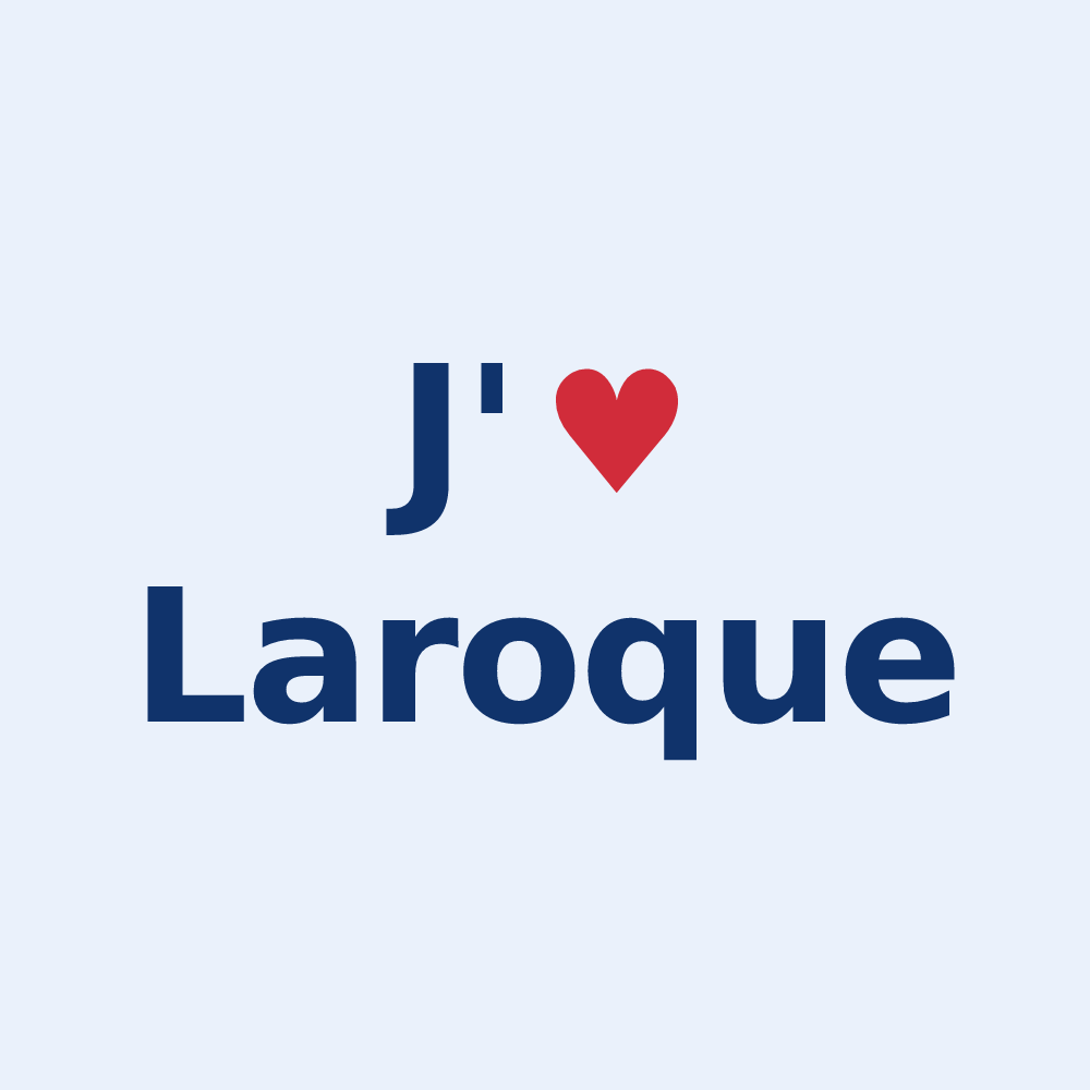 Sticker personnalisé Laroque — design J'aime Laroque