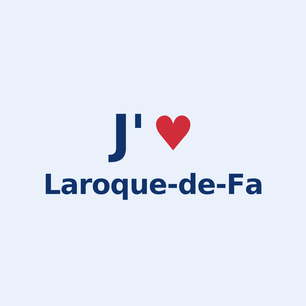Sticker personnalisé Laroque-de-Fa — design J'aime Laroque-de-Fa