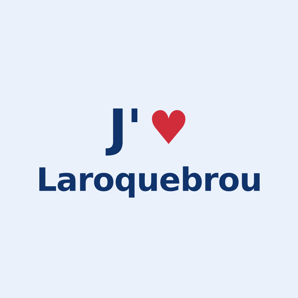 Sticker personnalisé Laroquebrou — design J'aime Laroquebrou