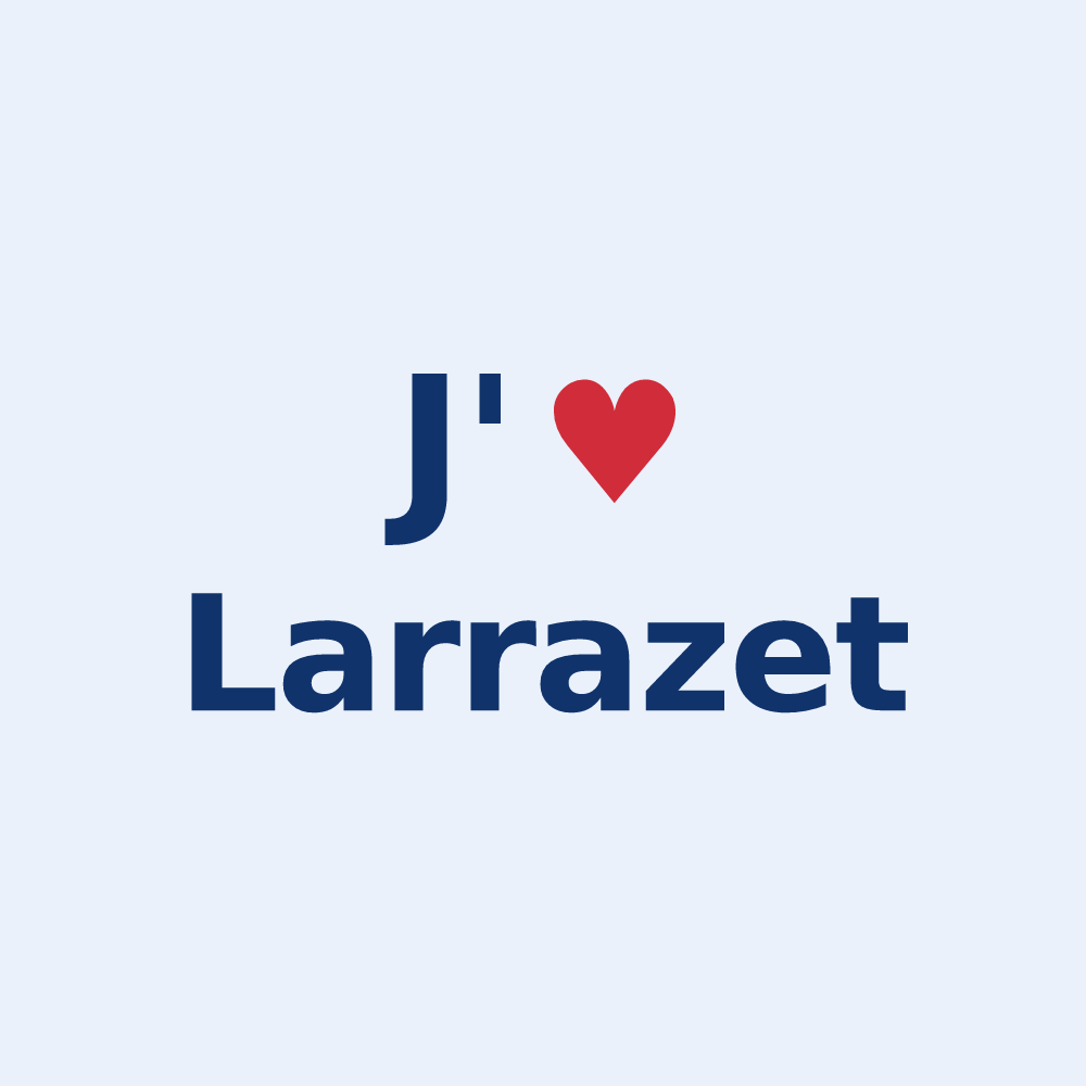 Sticker personnalisé Larrazet — design J'aime Larrazet