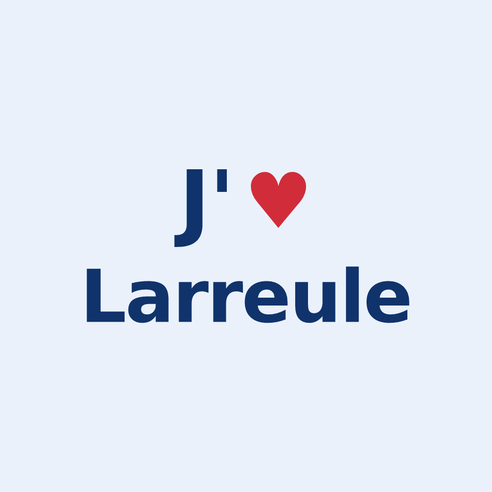 Sticker personnalisé Larreule — design « J'aime Larreule » imprimé sur le sticker