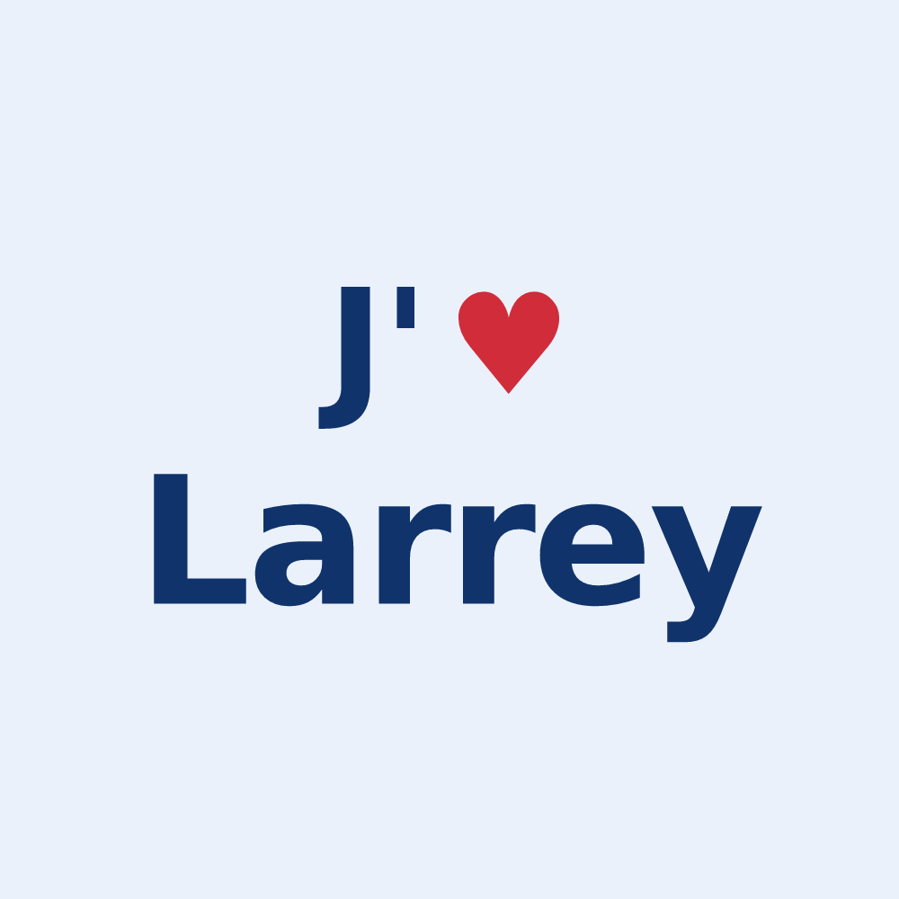 Sticker personnalisé Larrey — design « J'aime Larrey » imprimé sur le sticker