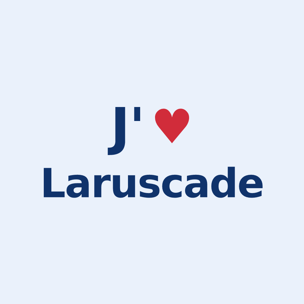 Sticker personnalisé Laruscade — design J'aime Laruscade