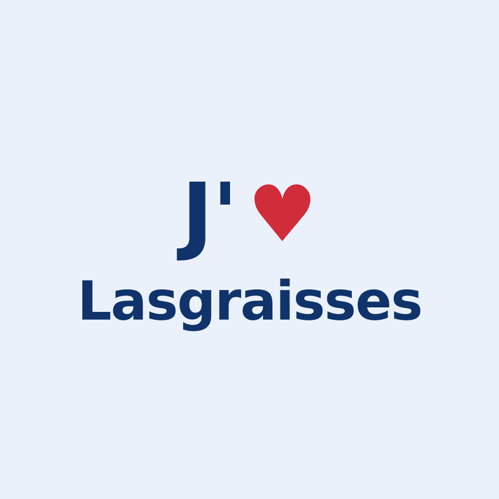 Sticker personnalisé Lasgraisses — design J'aime Lasgraisses