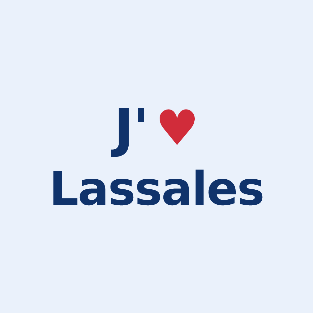 Sticker personnalisé Lassales — design J'aime Lassales