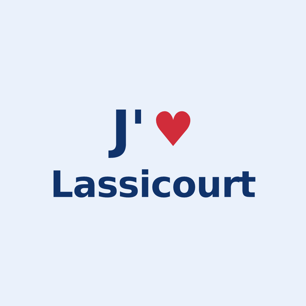 Sticker personnalisé Lassicourt — design J'aime Lassicourt
