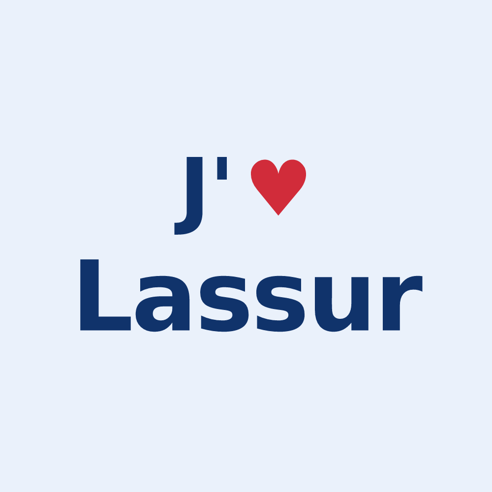 Sticker personnalisé Lassur — design J'aime Lassur