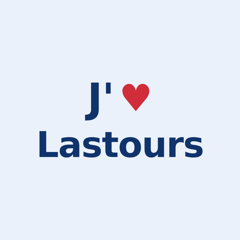 Sticker personnalisé Lastours — design J'aime Lastours