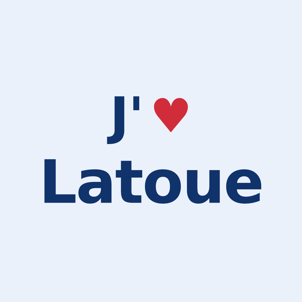 Sticker personnalisé Latoue — design J'aime Latoue
