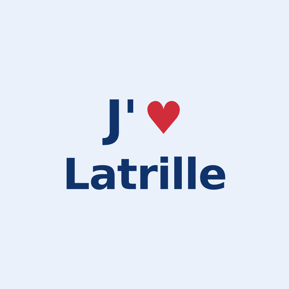 Sticker personnalisé Latrille — design « J'aime Latrille » imprimé sur le sticker