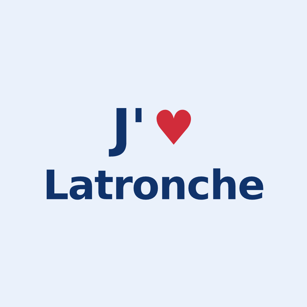 Sticker personnalisé Latronche — design J'aime Latronche