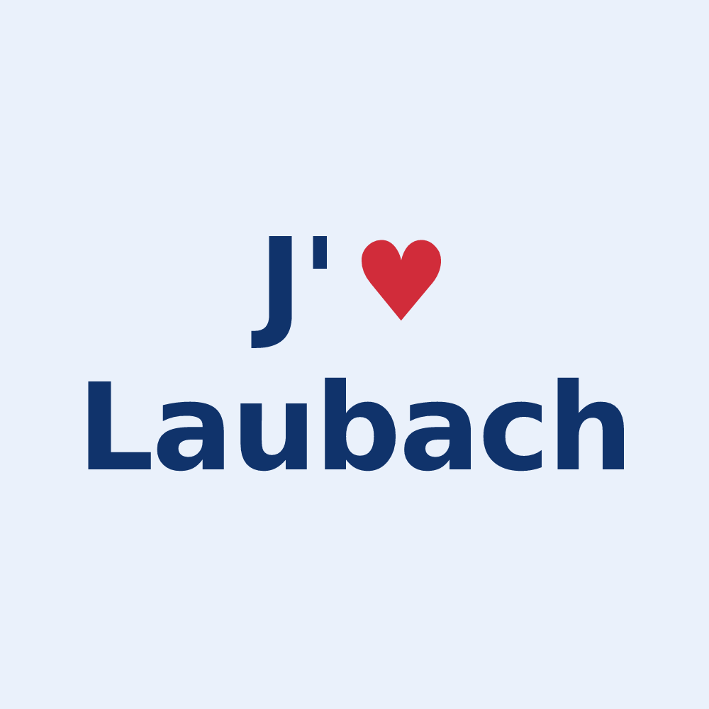 Sticker personnalisé Laubach — design J'aime Laubach