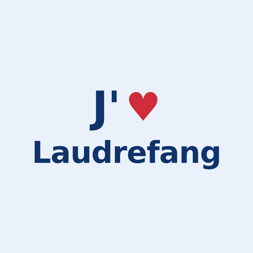 Sticker personnalisé Laudrefang — design J'aime Laudrefang
